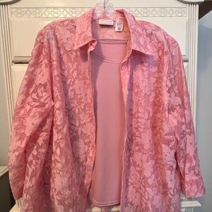 Alfred Dunner Twin Set in Pink, Size 18W.